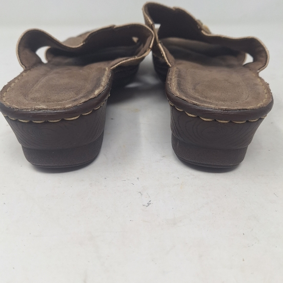 Natural Soul Naturalizer Gold Metallic Stone Jeweled Wedge Sandals Boho Size 10 - Picture 4 of 10